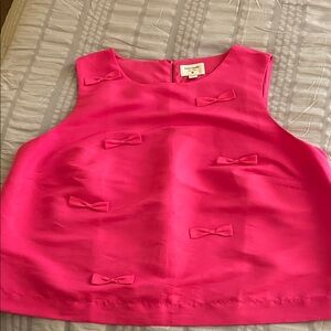 Kate Spade Vibrant Pink Top with Bow Accents worn once